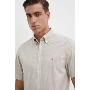 Košeľa Tommy Hilfiger pánska,zelená farba,regular,s golierom button-down,MW0MW36139