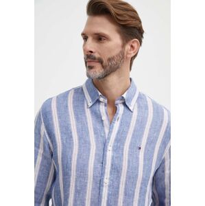 Ľanová košeľa Tommy Hilfiger regular, s golierom button-down, MW0MW34612