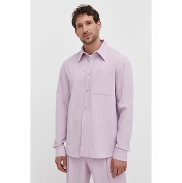 Košeľa Won Hundred pánska, ružová farba, regular, s klasickým golierom