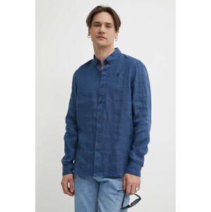 Ľanová košeľa Timberland slim, s golierom button-down, TB0A2DC32881