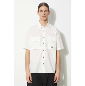 Bavlnená košeľa C.P. Company Cotton Rip-Stop pánska, biela farba, regular, s klasickým golierom, 16CMSH213A005691G