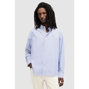 Bavlnená košeľa AllSaints HILLVIEW LS SHIRT pánska, voľný strih, MS513Z