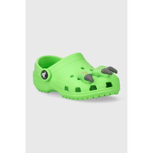 Detské šľapky Crocs CLASSIC IAM DINOSAUR CLOG zelená farba