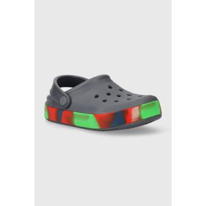 Detské šľapky Crocs OFF COURT GLOW BAND CLOG šedá farba