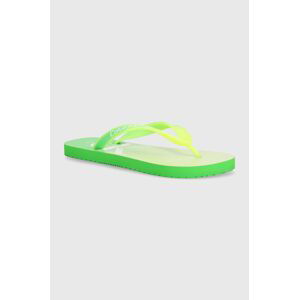 Žabky Calvin Klein Jeans BEACH SANDAL GRADIENT dámske, zelená farba, na plochom podpätku, YW0YW01401