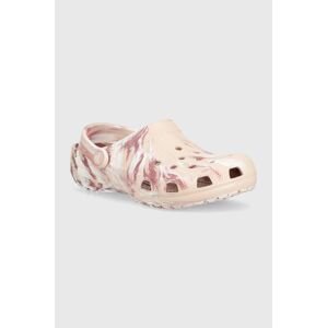 Šľapky Crocs Classic Marbled Clog dámske, ružová farba, 206867