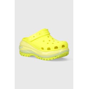 Šľapky Crocs Classic Mega Crush Clog dámske, zelená farba, na platforme, 207988