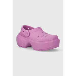 Šľapky Crocs Stomp Slide dámske, fialová farba, na platforme, 209347.6WQ