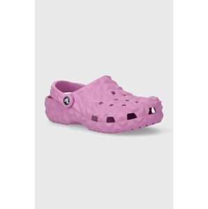 Šľapky Crocs Classic Geometric Clog dámske, fialová farba, 209563