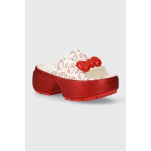 Šľapky Crocs Hello Kitty Stomp Slide dámske, biela farba, na platforme, 209815