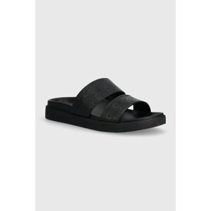 Šľapky Calvin Klein FLAT SLIDE EPI MONO dámske, čierna farba, HW0HW01957