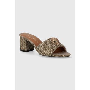 Šľapky Kurt Geiger London Kensington Block Mule dámske, zlatá farba, na podpätku, 9787540609