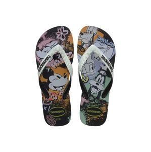 Žabky Havaianas DISNEY STYLISH dámske, čierna farba, na plochom podpätku, 4123500.4747