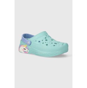 Detské šľapky Skechers UNICORN DREAMER tyrkysová farba