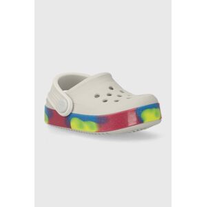 Detské šľapky Crocs OFF COURT GLITTER BAND CLOG šedá farba