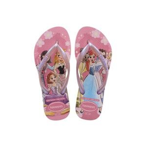 Detské žabky Havaianas KIDS SLIM PRINCESS ružová farba