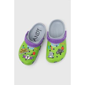 Detské šľapky Crocs TOY STORY BUZZ CLASSIC CLOG zelená farba