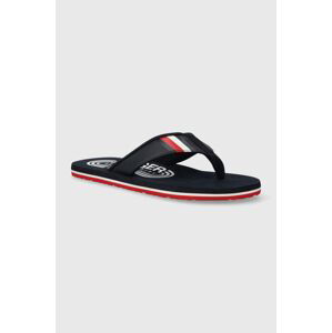 Žabky Tommy Hilfiger RWB PADDED BEACH SANDAL pánske, tmavomodrá farba, FM0FM05137