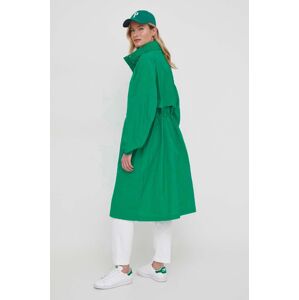 Bunda Tommy Hilfiger dámska, zelená farba, prechodná, oversize