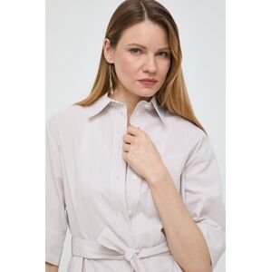 Bavlnená košeľa Max Mara Leisure dámska, béžová farba, voľný strih, s klasickým golierom