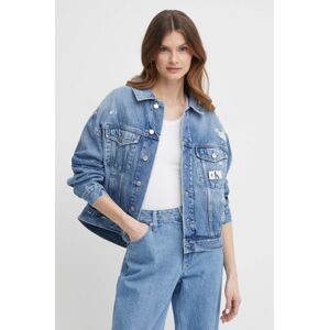 Rifľová bunda Calvin Klein Jeans dámska,prechodná,J20J222787