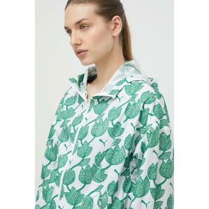 Bunda Puma dámska, zelená farba, prechodná, oversize, 624976