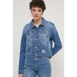 Rifľová bunda Tommy Jeans dámska, prechodná, DW0DW17653