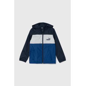 Detská bunda Puma ESS+ CB Windbreaker tmavomodrá farba