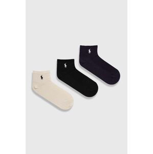 Ponožky Polo Ralph Lauren 3-pak dámske, čierna farba