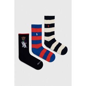Ponožky Polo Ralph Lauren 3-pak dámske, čierna farba