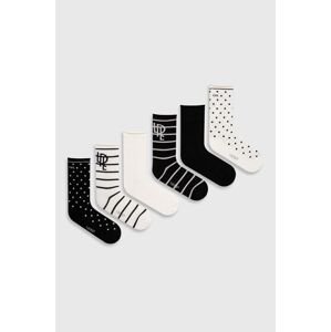 Ponožky Lauren Ralph Lauren 6-pak dámske,čierna farba,454945102