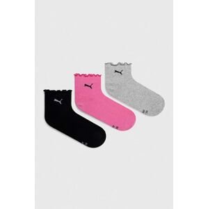 Ponožky Puma 3-pak dámske, ružová farba, 938398