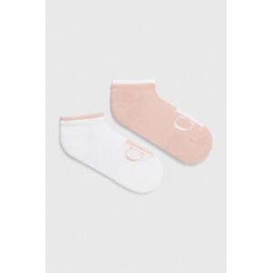 Ponožky Calvin Klein Jeans 2-pak dámske, ružová farba