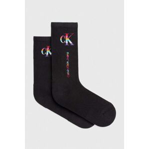 Ponožky Calvin Klein Jeans 2-pak dámske, čierna farba