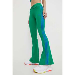 Legíny adidas Originals RIB FLRD Leggin dámske, zelená farba, s nášivkou, JG8046