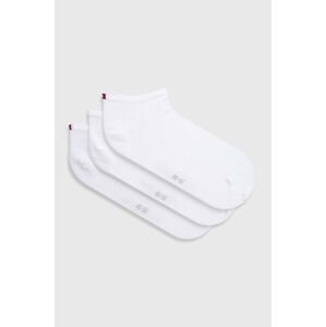 Ponožky Tommy Hilfiger 3-pak dámske, biela farba, 701227854