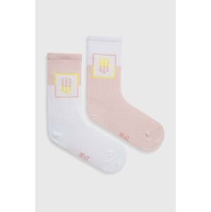 Detské ponožky Tommy Hilfiger 2-pak ružová farba