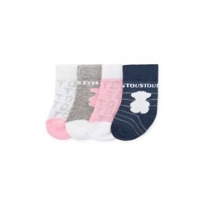 Ponožky pre bábätká Tous 4-pak ružová farba