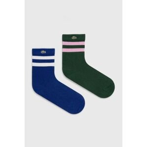 Ponožky Lacoste 2-pak zelená farba
