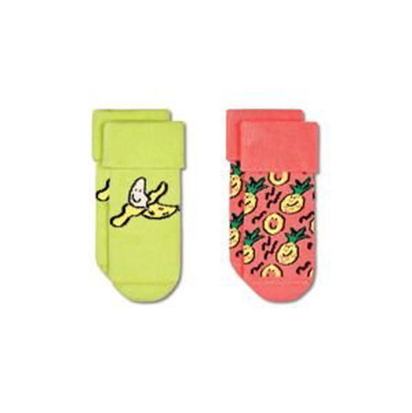 Detské ponožky Happy Socks Kids Fruits Baby Terry Socks 2-pak žltá farba