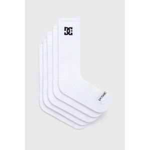 Ponožky DC 5-pak pánske, biela farba, ADYAA03190