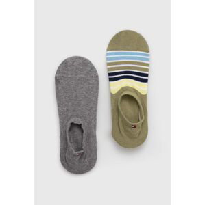 Ponožky Tommy Hilfiger 2-pak pánske, zelená farba, 701227297