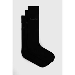 Ponožky Calvin Klein 3-pak pánske, čierna farba, 701226674