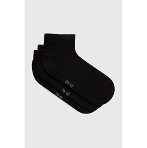 Ponožky Tommy Hilfiger 3-pak pánske, čierna farba, 701227852