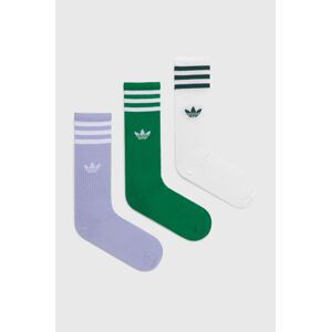 Ponožky adidas Originals 3-pak fialová farba, IU2655