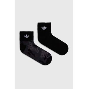 Ponožky adidas Originals 2-pak čierna farba, IU0186