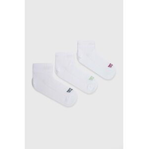 Ponožky Levi's 3-pak biela farba