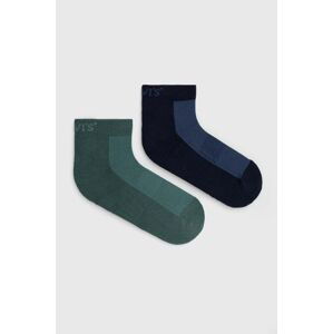 Ponožky Levi's 2-pak zelená farba