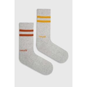 Ponožky Levi's 2-pak šedá farba