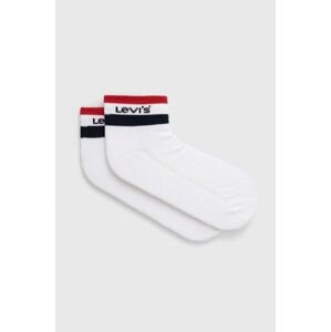 Ponožky Levi's 2-pak biela farba